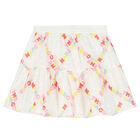Girls White Logo Broderie Anglaise Skirt, 1, hi-res