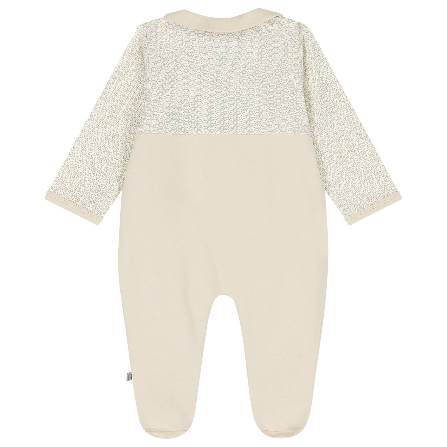 Ivory & Beige Logo Babygrow, 1, hi-res