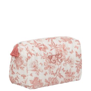 Baby Girls Ivory & Pink Toile De Jouy Wash Bag