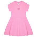 Girls Pink Logo Dress, 1, hi-res