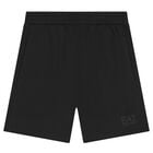 Boys White & Black Logo Shorts Set, 1, hi-res