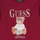 Girls Red Teddy Bear Sweatshirt, 1, hi-res