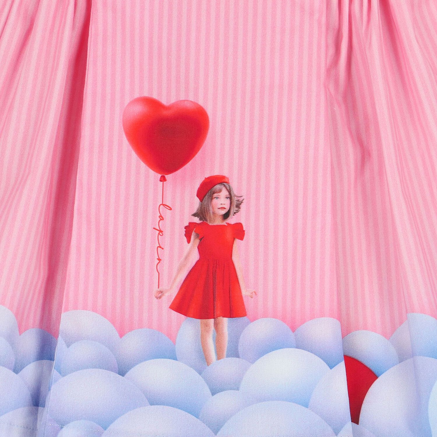 فستان بنات مخطط بفيونكة باللون الوردى, 1, hi-res