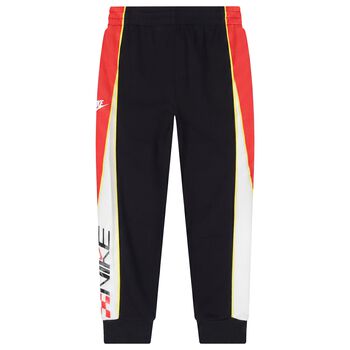 بنطلون رياضي للأولاد بالشعار باللون الأسود والأحمر
