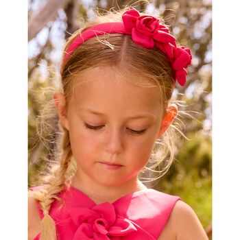 Girls Pink Flower Headband