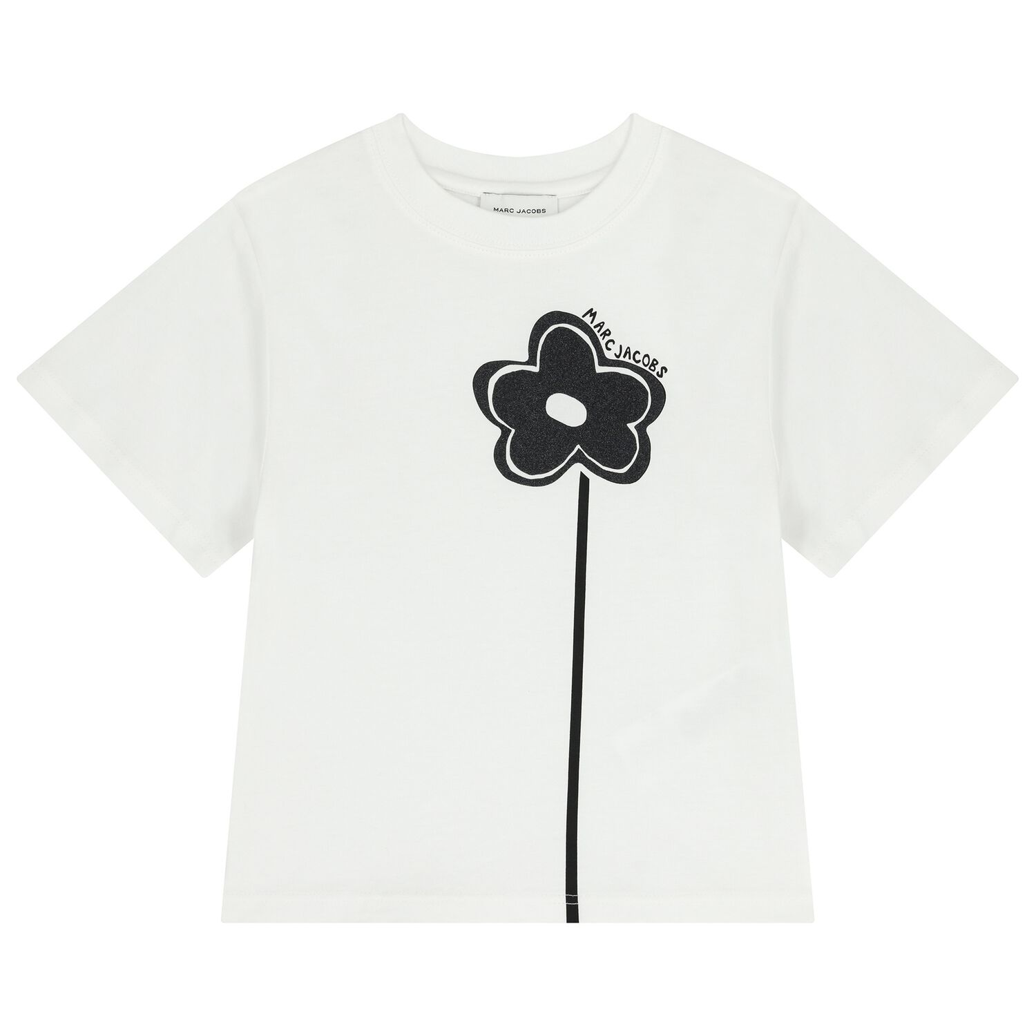 Girls White Logo Flower T-Shirt, 1, hi-res