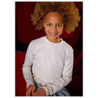 Girls Beige Ribbed Long Sleeve Top, 1, hi-res