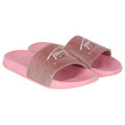Girls Rose Gold & Pink Sliders, 1, hi-res