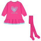 Girls Pink Heart Logo Dress Set, 1, hi-res
