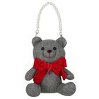 Girls Grey Teddy Bear Handbag ( 21cm ), 1, hi-res