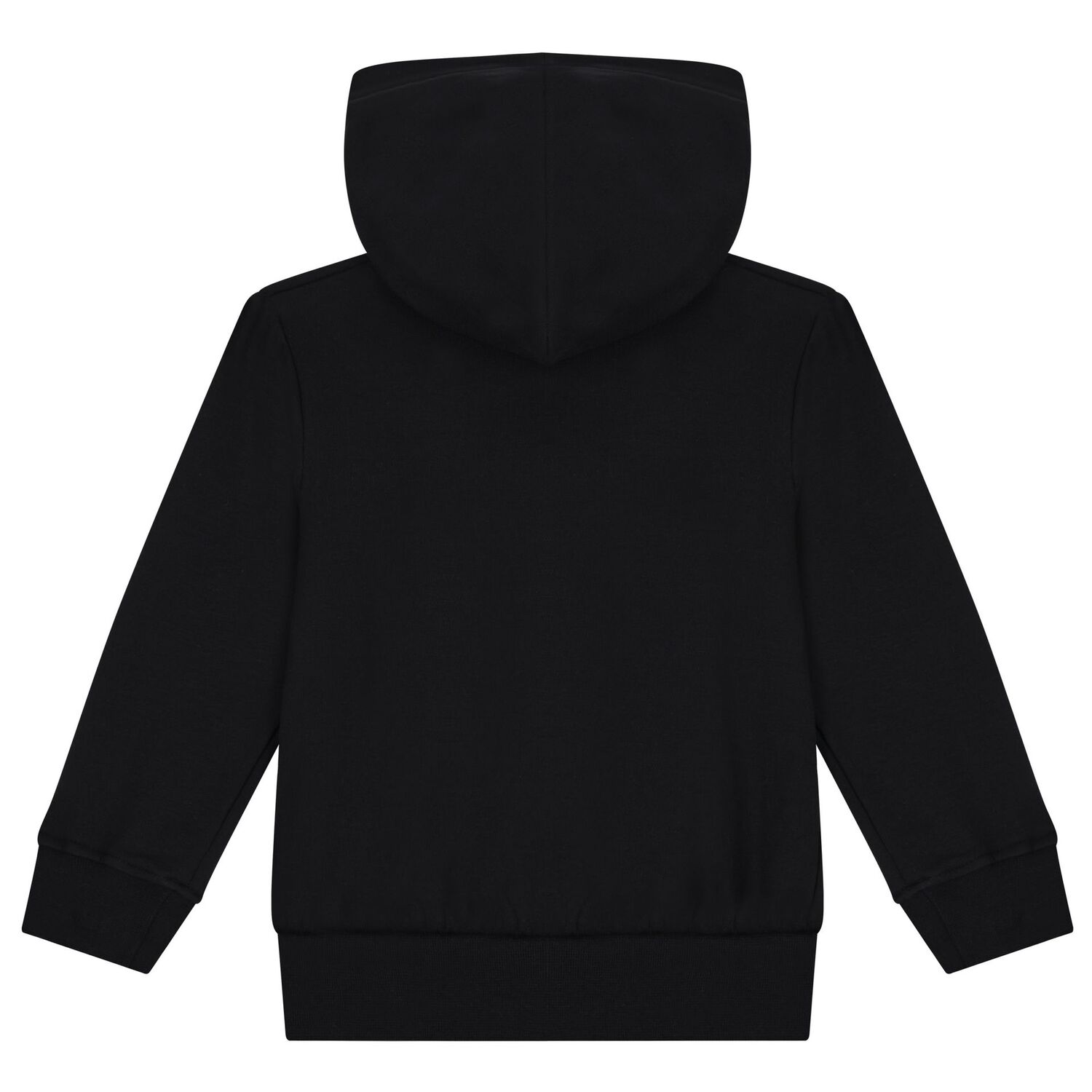 Black Logo Hooded Zip Up Top, 1, hi-res