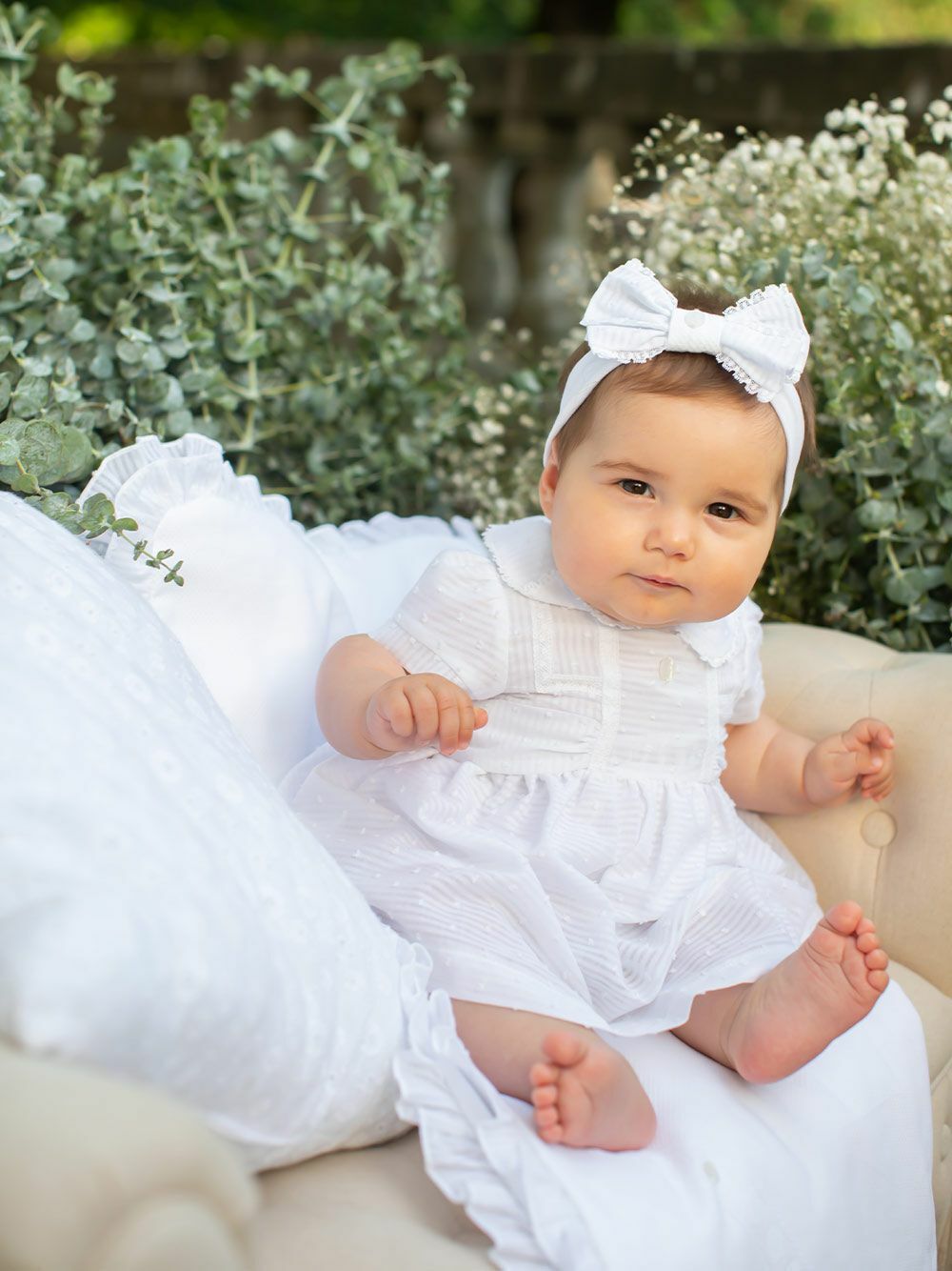 Patachou Baby Girls White Bow Headband Junior Couture UAE