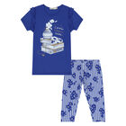 Girls Blue Floral Legging Set, 1, hi-res