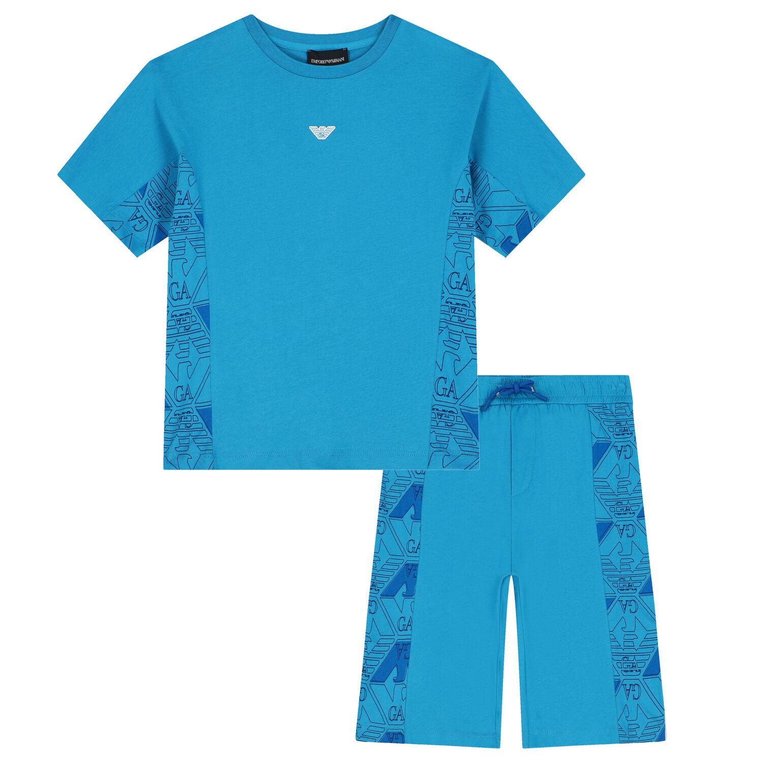 Boys Blue Logo Shorts Set, 2, hi-res
