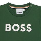 Younger Boys Green Logo T-Shirt, 2, hi-res