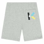 Boys Grey Logo Shorts, 1, hi-res