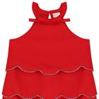 Girls Red Logo Diamante Dress , 1, hi-res