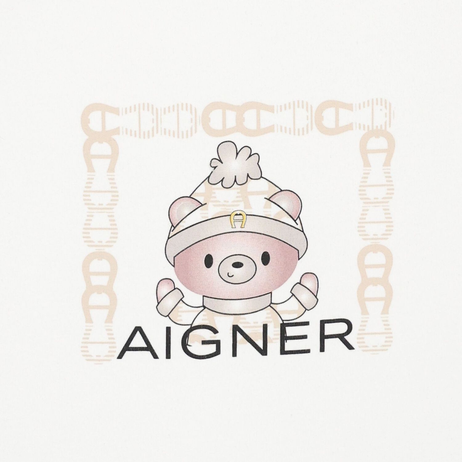 Ivory & Beige Teddy Bear Logo Baby Nest, 1, hi-res