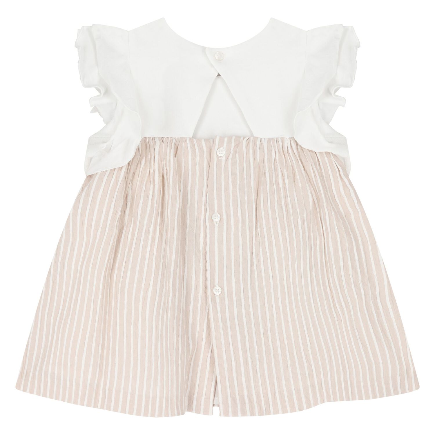 Baby Girls White & Beige Dress Set, 2, hi-res image number null