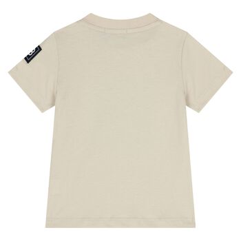 Younger Boys Beige Logo T-Shirt