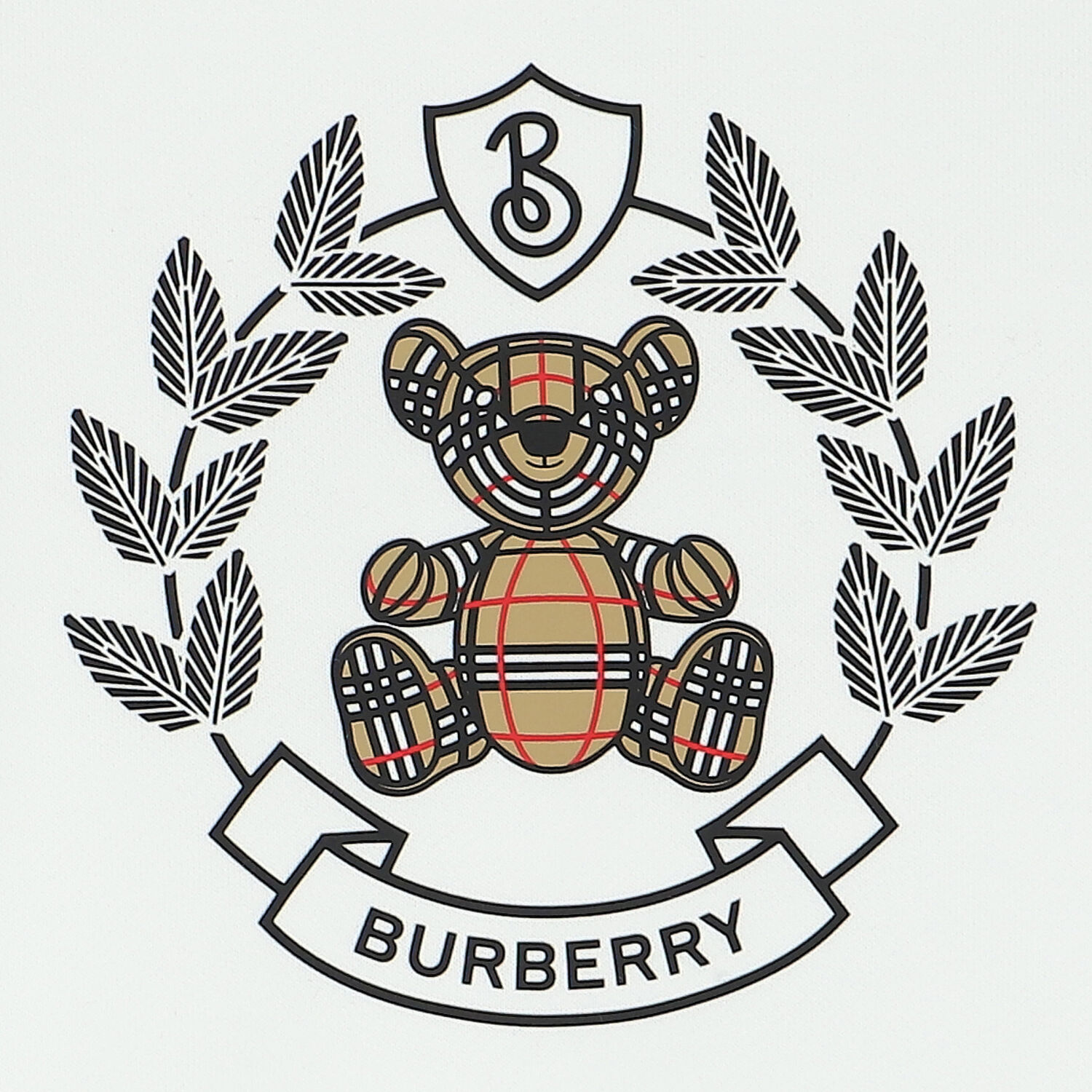 سويت شيرت بالشعار باللون الابيض, 1, hi-res