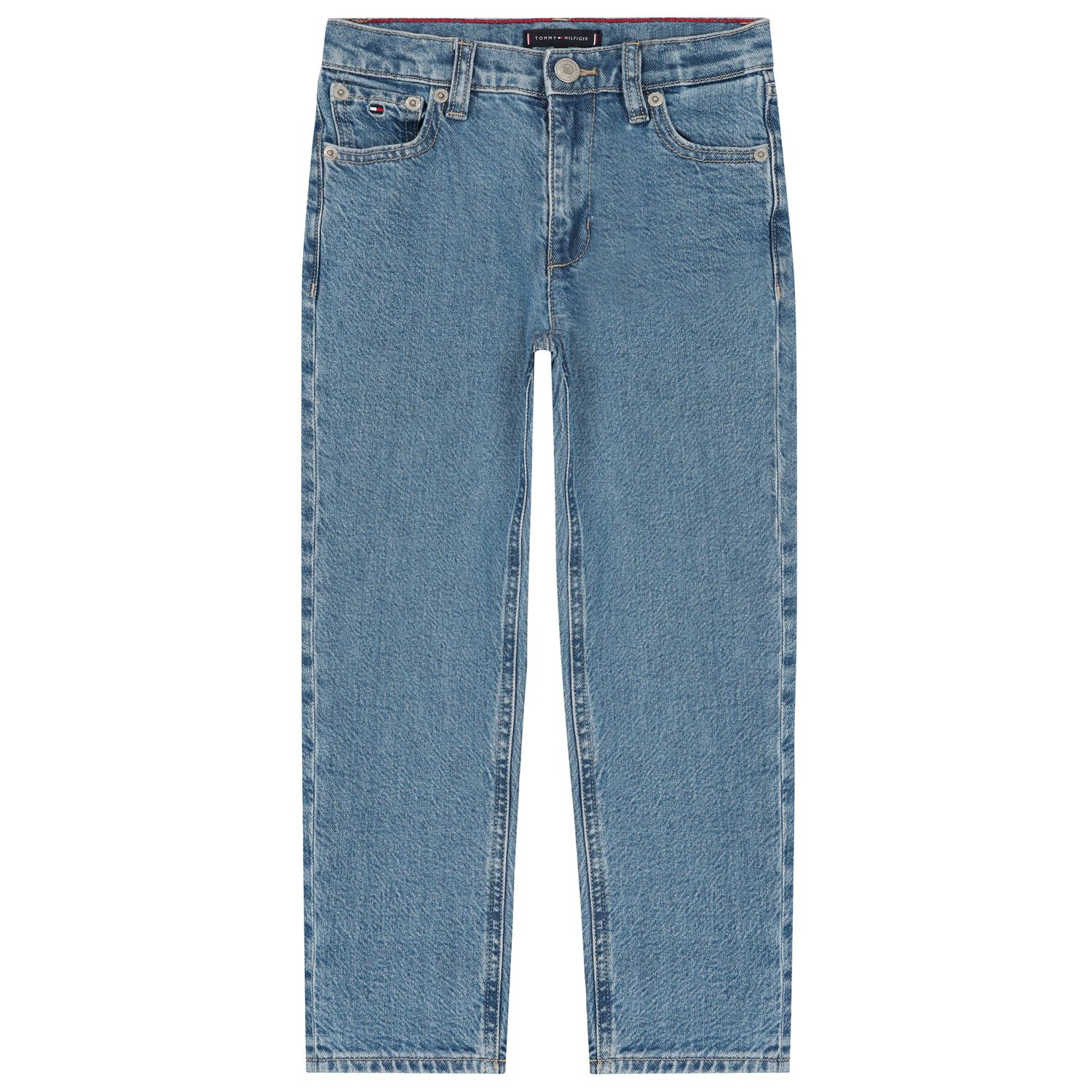 بنطلون أولاد جينز دنيم بالشعار باللون الأزرق, 1, hi-res image number null