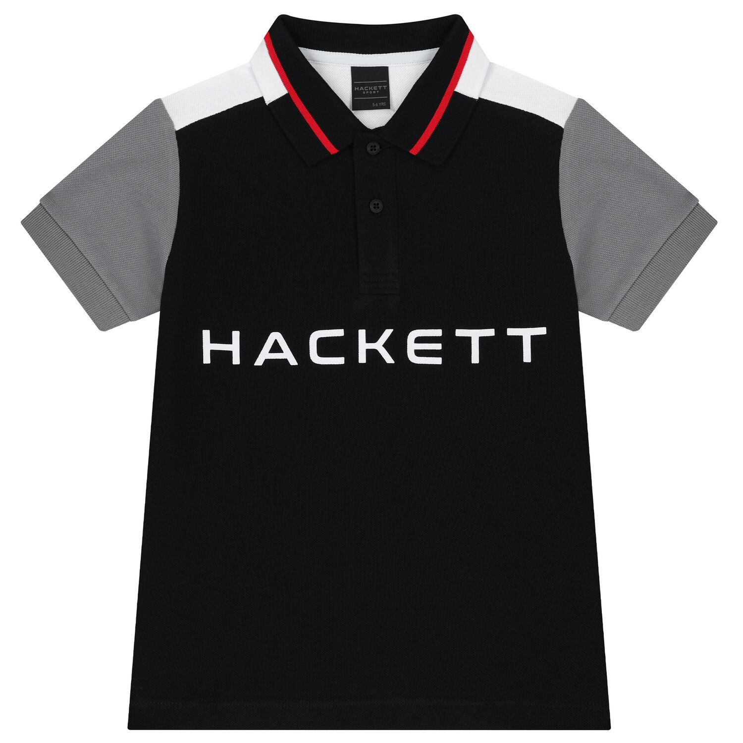 Boys Black & White Logo Polo Shirt, 3, hi-res image number null