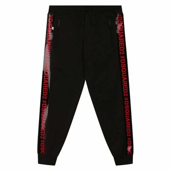 Boys Black Logo Sweatpants
