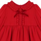 Girls Red Bow Chiffon Dress, 1, hi-res