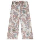 Girls Beige Paisley Trousers, 1, hi-res