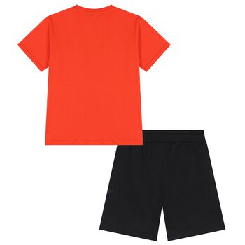 Boys Red & Black Shorts Set
