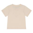 Younger Girls Beige Horse Logo T-Shirt, 1, hi-res