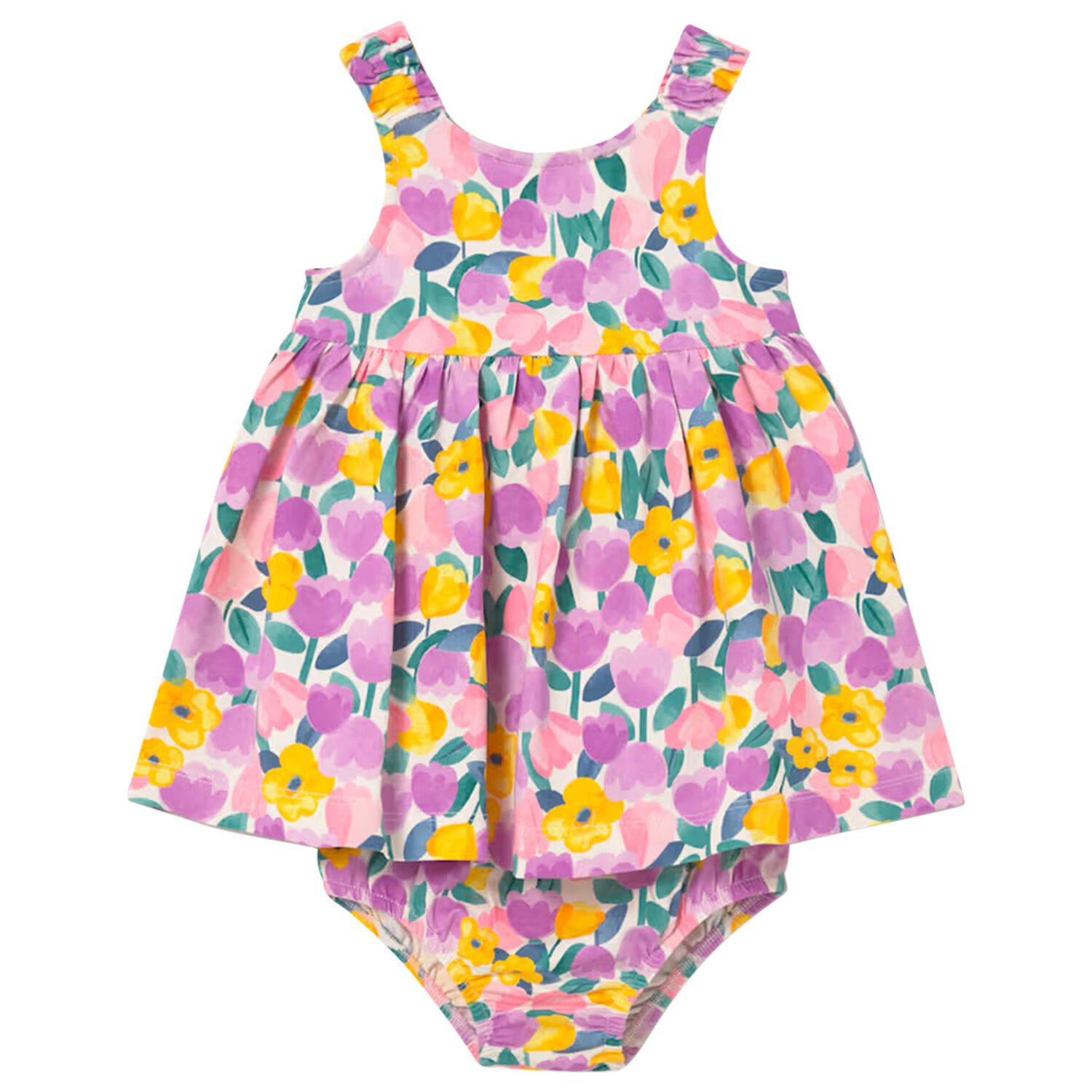 Younger Girls Multi-Coloured Floral Dress Set, 3, hi-res