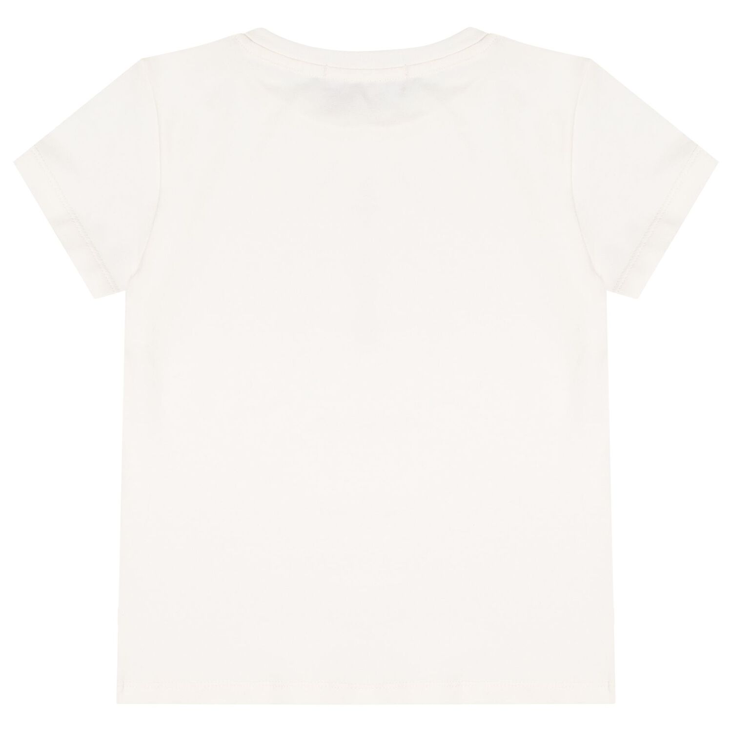 Girls Ivory & Gold Heart Logo T-Shirt, 1, hi-res