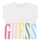 Girls White Logo T-Shirt, 1, hi-res