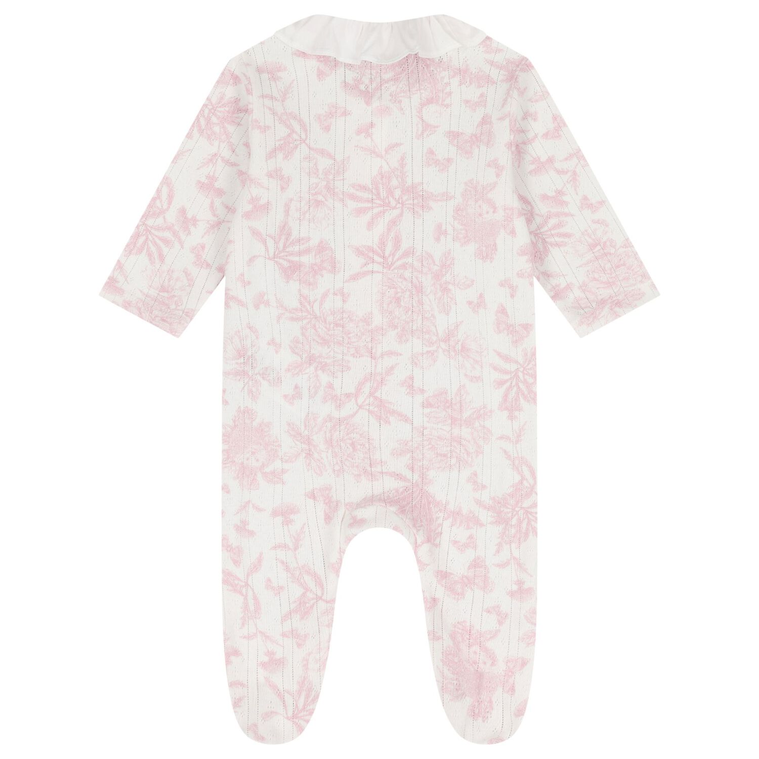 Baby Girls Pink & Ivory Toile De Jouy Babygrow Gift Set, 2, hi-res