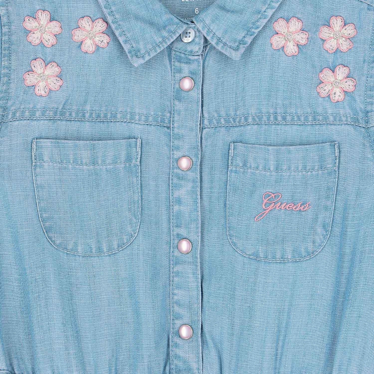Girls Blue Denim Polo Logo Dress, 1, hi-res image number null