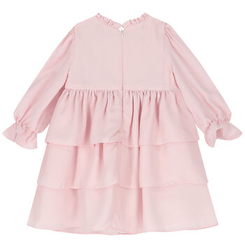Younger Girls Pink Tiered Dress