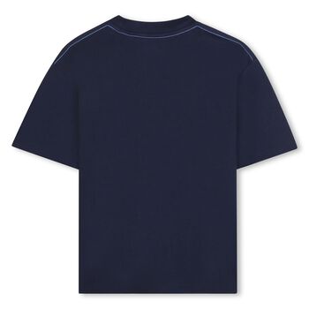 Boys Navy Blue Logo T-Shirt, 2 Boys Navy Blue Logo T-Shirt