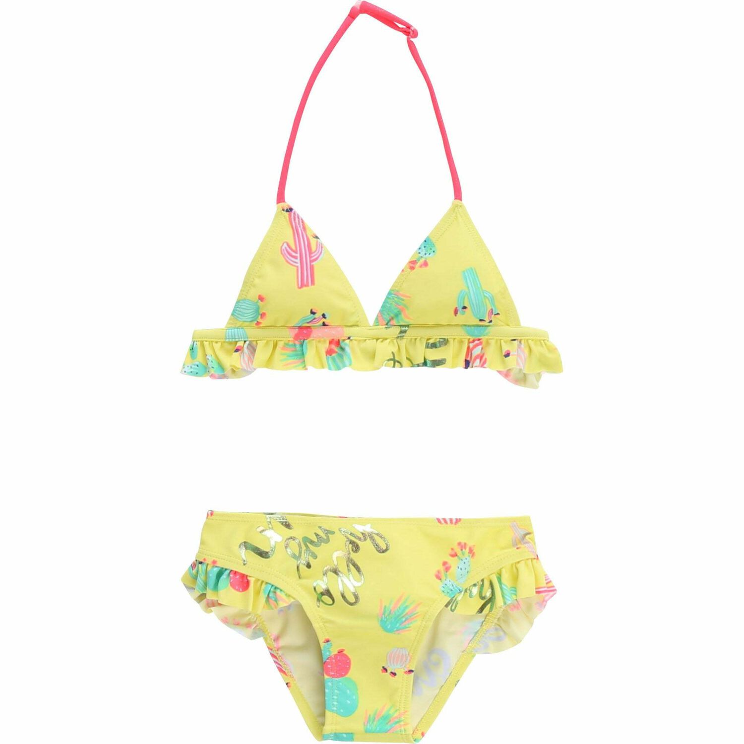 مايوه بكيني باللون الأصفرالمطبوع للبنات, 1, hi-res image number null