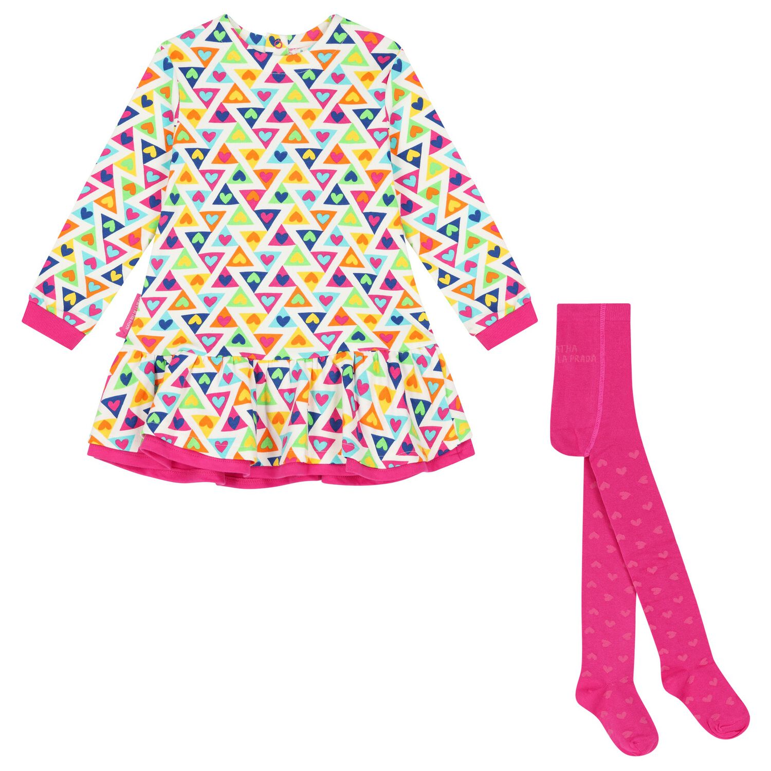 Girls Ivory Heart Dress Set, 1, hi-res image number null