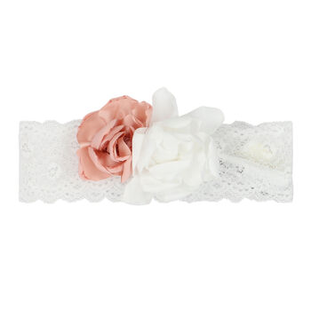 Younger Girls White Lace Headband