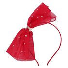 Girls Red Bow Headband, 1, hi-res