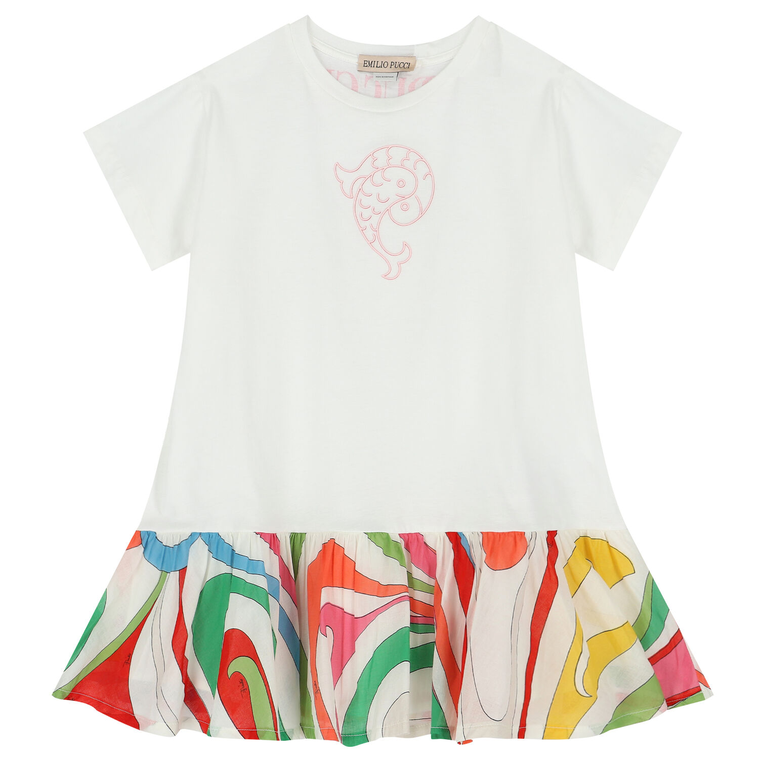 فستان بالشعار باللون العاجي, 1, hi-res