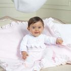 Baby Girls White & Pink Babygrow, 1, hi-res