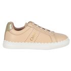 Girls Beige Logo Trainers, 1, hi-res