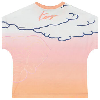 Younger Girls Pink Logo Tiger T-Shirt
