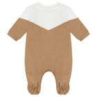Baby Boys White & Beige Logo Babygrow Gift Set, 2, hi-res