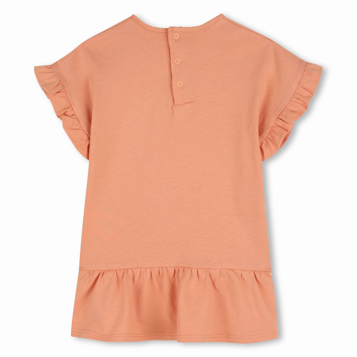 Younger Girls Orange Logo Ruffle Dress, 1, hi-res
