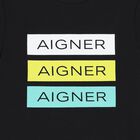 تي شيرت أولاد بالشعار أسود, 2, hi-res